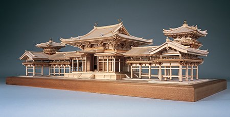 Amazon | 【完成品】＜白木仕様＞ 木製建築模型 平等院・鳳凰堂 （1/75
